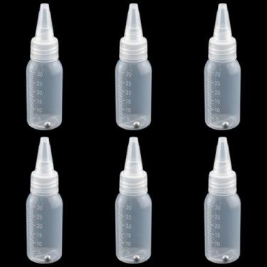Imagem de BLLNDX Frascos dispensadores de tinta acrílica plástica, 6 peças, 30 ml, recipientes de armazenamento selados com esfera de aço, frascos de mistura de tinta modelo de 28,3 g, frascos reutilizáveis de
