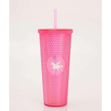 Imagem de Copo Canudo Textura Unicórnio 750ML Marisa-33126, UN, Rosa