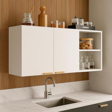 Imagem de Armário Suspenso para Cozinha, Lavanderia e Escritório com Elegância armário suspenso cozinha armário para lavanderia(BRANCO)