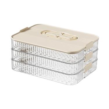 Imagem de SiaBiced Organizador de bolinhos, bandeja para conservação de alimentos, bandeja empilhável para congelamento, organizador multiuso para geladeira, recipiente, 3 Camadas