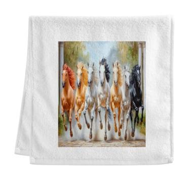 Imagem de CEBUGI Toalhas de banho premium - Toalhas de algodão macio para lavar o rosto - Toalhas de banho de mão persistentes para cuidados com a pele do banheiro | 40 x 75 cm | Cavalos | 1 pacote