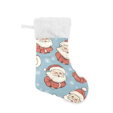 Imagem de CEBUGI Meias grandes de Natal, Papai Noel, 43 cm, decorações de Natal personalizadas para festa em família, escadas, lareira, 1 pacote