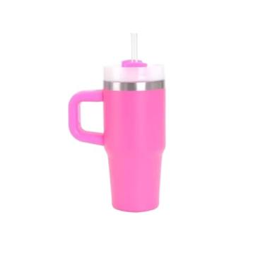 Imagem de Térmico Copo Inox Alça Flip Straw com canudo de Metal 1200ml(Pink)