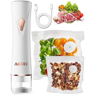 Imagem de Selador a vácuo compacto para selador de alimentos - máquina de selagem a vácuo recarregável portátil de armazenamento de alimentos para frigorífico de viagem de cozinha