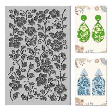 Imagem de 1 tapete de textura de borracha, almofada de estampa de borboleta, kit de fabricação de joias, ferramentas de artesanato criativo para máquinas de gravação de carimbos, artesanato DIY, 10 x 6,5 x 0,3