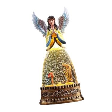 Imagem de KiBcsLic Globo de Neve Musical de Natal, Caixa de Música, Estatueta de Anjo, Luminária Noturna Decorativa, Decoração de Natal para Prateleira, Sala de Estar, Style C
