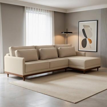 Imagem de Sofá Living 260cm Chaise Lado Direito Artheus Bege