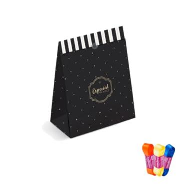 Imagem de Kit Saco Papel para Presente 27cm x 19cm com Fita Cetim Impressa 22mm x 10m