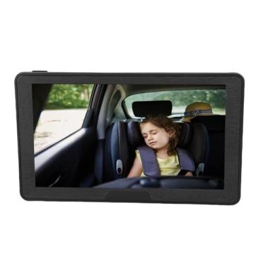 Imagem de Heayzoki Câmera para Carro de bebê, Câmeras de Assento Duplo Com Tela Dividida de 7 Polegadas, Monitor de Banco Traseiro Giratório de 360° Em Formato de robô Branco Com Isqueiro de