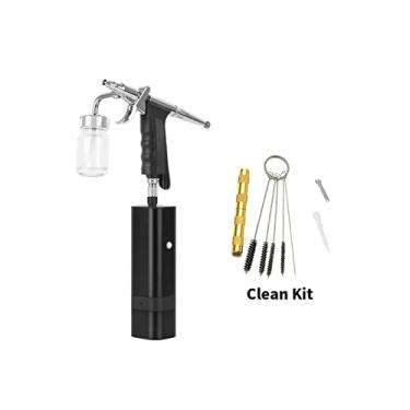 Imagem de Kit de Airbrush sem corda com pistola de spray de tipo de gatilho SIPHON para modelo de arte pintura corpo artista maquiagem prego tatuagens bolo ferramentas(TM80S Black C)