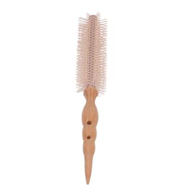 Imagem de Dioche Escova de Cabelo Redonda, Ferramenta de Estilo Profissional Com Nylon e Madeira para Uso Em Salão de Beleza, Design de Ponta de Tubo de Alumínio Com Aderência Suave