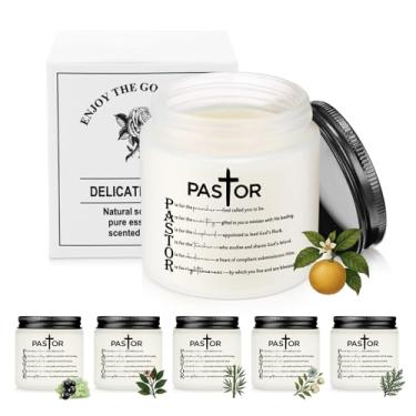 Imagem de Lounsweer 6 peças de presentes engraçados de agradecimento ao pastor, vela perfumada de 100 ml para homens, mulheres, aniversário, aposentadoria, presente de Natal cristão para pastores, esposa de