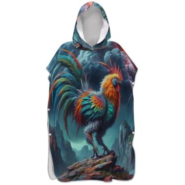 Imagem de Joisal Poncho de surfe trocador de roupão para adultos toalha de natação com capuz bonito leve masculino feminino poncho com capuz animal engraçado fofo