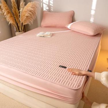 Imagem de Lençol King com elástico, protetor de colchão impermeável, capa de colchão macia, totalmente elástico e lençol de canto embutido para evitar mudanças, para outono e inverno - tipo 05||120 cm x 200 cm