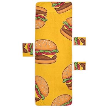 Imagem de Hambúrgueres de desenho animado amarelo espreguiçadeira capas de cadeira toalha de praia piscina poltrona bonita espreguiçadeira 85 x 76 centímetros