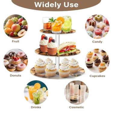 Imagem de Suporte de cupcake para festa de chá, 3 camadas, aniversário, casamento, torre de bolo, exibição acrílica, Rubens, Perseu, andrómeda, suporte de sobremesa, bandeja para servir comida