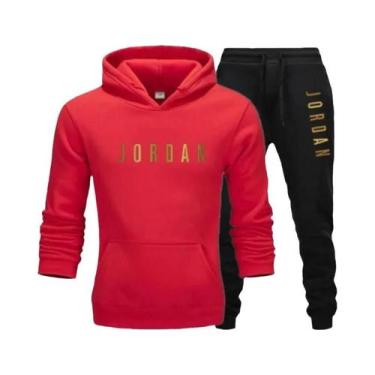 Imagem de Conjunto De Moletom Masculino Com Capuz Em Lã Misturada Para Primavera