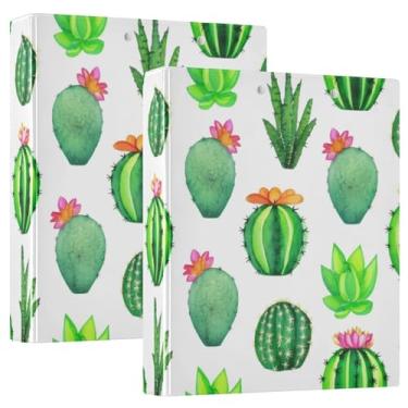 Imagem de Fichários Cacti Succulents com 3 anéis de 3 cm comporta 200 folhas, pastas, caderno, redondo, 31,5 x 27 x 6 cm, 1 pacote