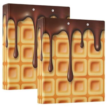 Imagem de Pastas personalizadas de biscoitos de chocolate com três argolas de 3 cm, 200 folhas, portfólio, anel redondo, fichário de apresentação, 31,5 x 27 x 6 cm, 1 pacote