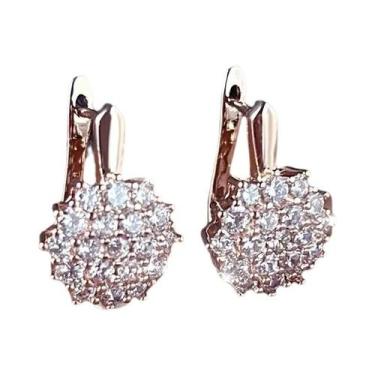 Imagem de Brincos De Argola Em Zircônia Cúbica Branca Em Forma De Floco De Neve 