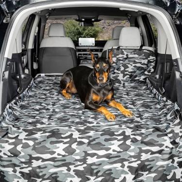 Imagem de 4Knines Forro de carga SUV para cães, tapete de porta-malas para SUV, capa de carga durável, protetor – compatível com banco dividido 60/40 e passagem de braço, impermeável, lavável na máquina