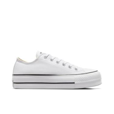 Imagem de Converse Tênis feminino Chuck Taylor All Star Lift plataforma jeans, Branco/Preto/Branco, 39