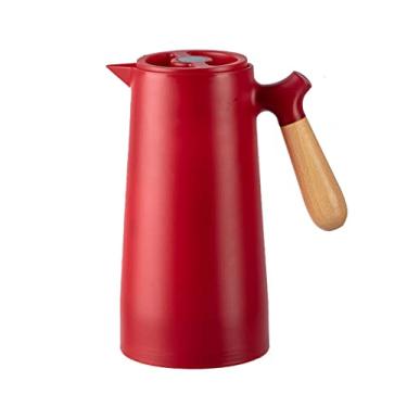 Imagem de Chaleira de isolamento térmico nórdico de grande capacidade de 1L pote de isolamento térmico doméstico forro de vidro garrafa de água quente (cor: vermelho) (vermelho)