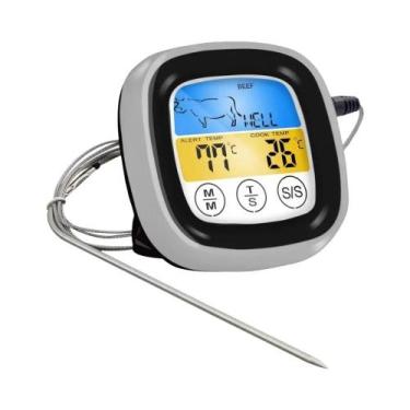 Imagem de Termômetro Digital Para Carne Com Sonda, Tela LCD Touchscreen E Timer 