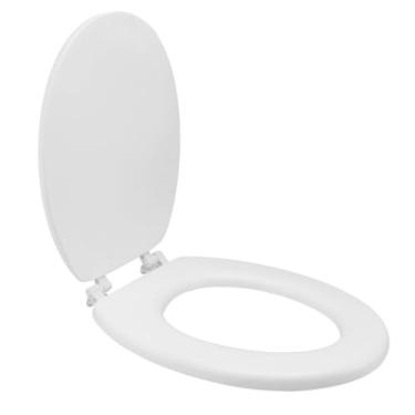 Imagem de Assento Sanitário Almofadado 3 em 1 Oval | Fechamento Suave Soft Close | Tampa com Remoção Rápida em PP(Branco)