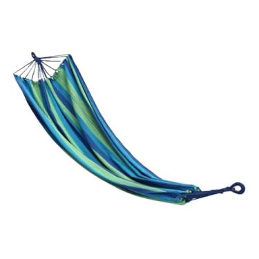 Imagem de WYNSJDBB rede de acampamento extra grande de lona de algodão para pendurar na rede perfeita para viagens ao ar livre, praia, pátio, interior, rede, cadeira, quintal, exterior, azul