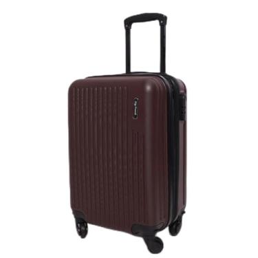Imagem de Mala de Viagem Bordo 10kg ABS Pequena com Rodas 360° Cadeado Fixo Bagagem de Mão(Marrom-escuro)