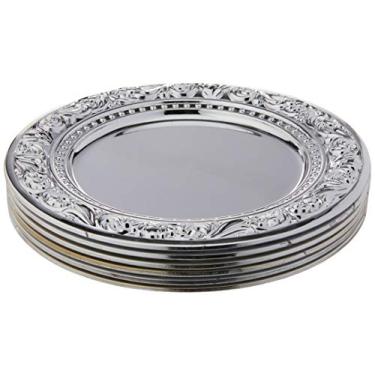 Imagem de Conjunto 6 Sousplats de Plástico Espelhado Castle 33cm Lyor Prata Único
