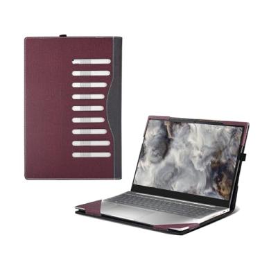 Imagem de Capa para laptop Dell Pro 16 Plus PB16250 40.6 cm com tudo incluído, capa de bolso interno de couro PU (vinho vermelho)