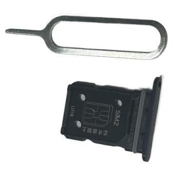 Imagem de zhxchzhi Suporte de bandeja de cartão SIM duplo OEM + pino compatível com peças Oppo Reno6 pro 5G preto