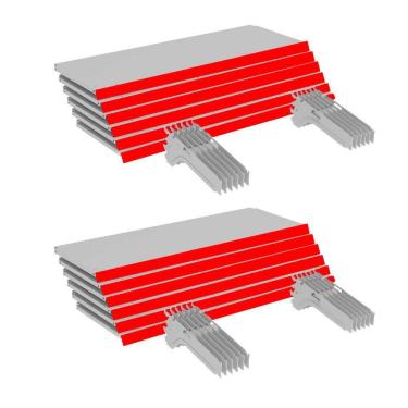 Imagem de Kit 12 Bandejas Gondola FIT 40 Branco 12X 25x90 Pe Vermelho