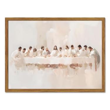Imagem de Arte de parede Jesus Última Ceia, pinturas de decoração de parede cristã, imagens de Cristo, decoração religiosa para sala de estar, sala de jantar, igreja, sala de oração, quarto, 40,6 x 61 cm