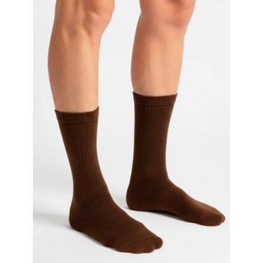 Imagem de Meia Social Selene 3030-001, Marrom, 37-44