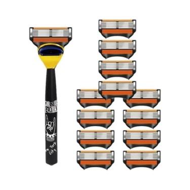 Imagem de Kit De Barbear Manual Masculino Com Lâmina De Segurança De 6 Camadas, 