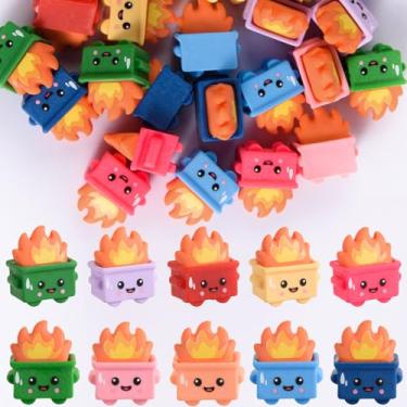 Imagem de Festanlee 30 Pcs Mini Dumpster Trash Shape with Fire Figurines Tiny Resin Dumpster Fire Figures Positive Desk Decorations Encouragement Motivational Gifts for Teacher Coworker Staff (30, Multicolor)
