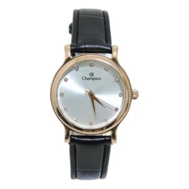 Imagem de RELOGIO ANALOGICO PRATA COURO PRETO CH24080Z