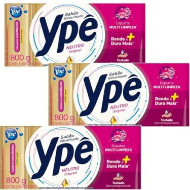 Imagem de Kit com 3 Ypê Sabão em Barra Neutro 900g - 5 unidades de 180g