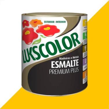 Imagem de Tinta esmalte lukscolor alto brilho 900ml amarelo