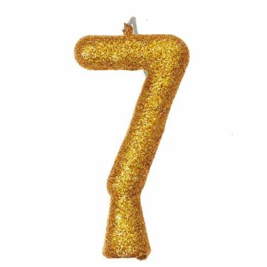 Imagem de Vela de Aniversário Puro Glitter Dourada - Festcolor, 7