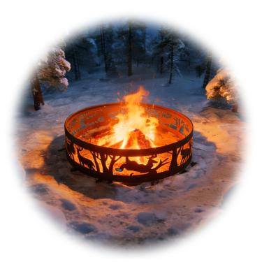 Imagem de PGL Anel de fogueira, anel de fogo de aço resistente, anel de fogo para acampamento ou quintal, anel de fogueira a lenha de 91 cm, anel de fogueira de metal portátil ao ar livre.