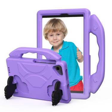 Imagem de Sfuladc Capa para tablet infantil com suporte embutido e alça compatível com Lenovo Tab One/K9 22.1 cm, Samsung Galaxy Tab A11/A9 roxo