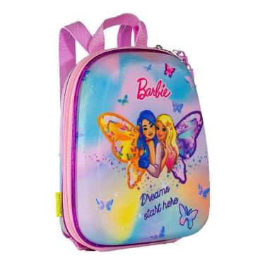 Imagem de Mochila Infantil Pre Escola Menina 3+ Barbie Borboleta Com Alça Costas Tamanho P Cor Multicolorida