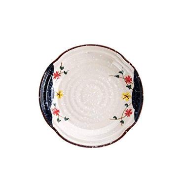 Imagem de 3FLQOOPP Prato de jantar 1 peça pratos de jantar de cerâmica lanches prato de doces prato de frutas utensílios de mesa criativos prato de bolo de sobremesa pratos de salada pratos de jantar (cor: 20
