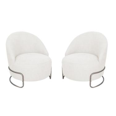 Imagem de Kit 02 Poltronas Luxo Decorativa Tulipa Bouclé - Doce Sonho Móveis, Br