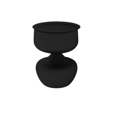 Imagem de Mesa lateral moderna, aparador de mesa lateral redonda em metal para pequenos espaços, quarto, sala de café e mesa de centro pequena de estudo, simples (preto)