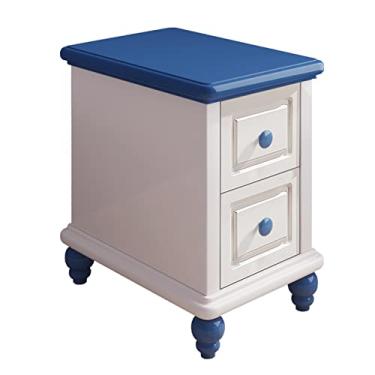 Imagem de Mesa de cabeceira de madeira maciça para casa, quarto, mini 2 gavetas, armário de armazenamento com 4 pernas, quarto infantil, sala de estar, armário de armazenamento